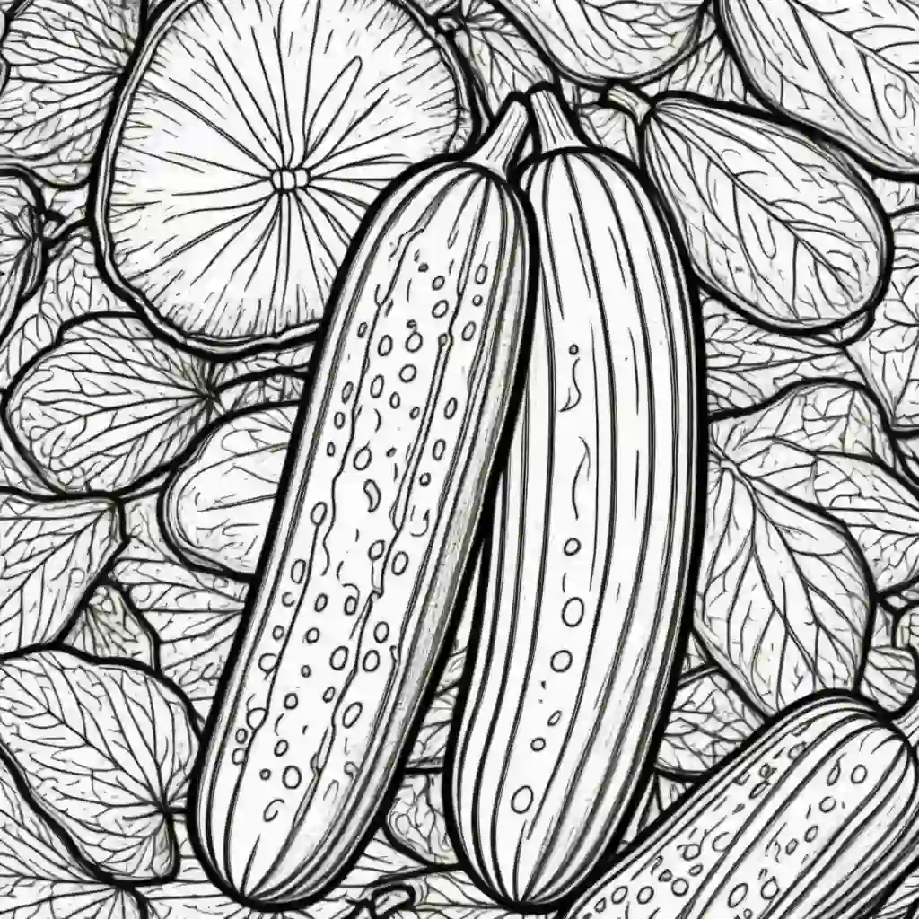 Cucumbers coloring pages